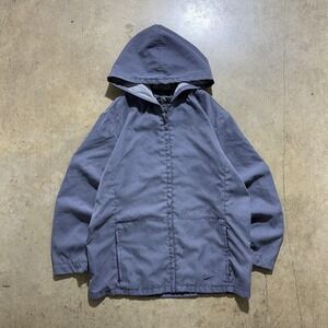 Nike Golf Jacket Mens XL Gray Hooded Full Zip Lined Windbreaker Swoosh Logo